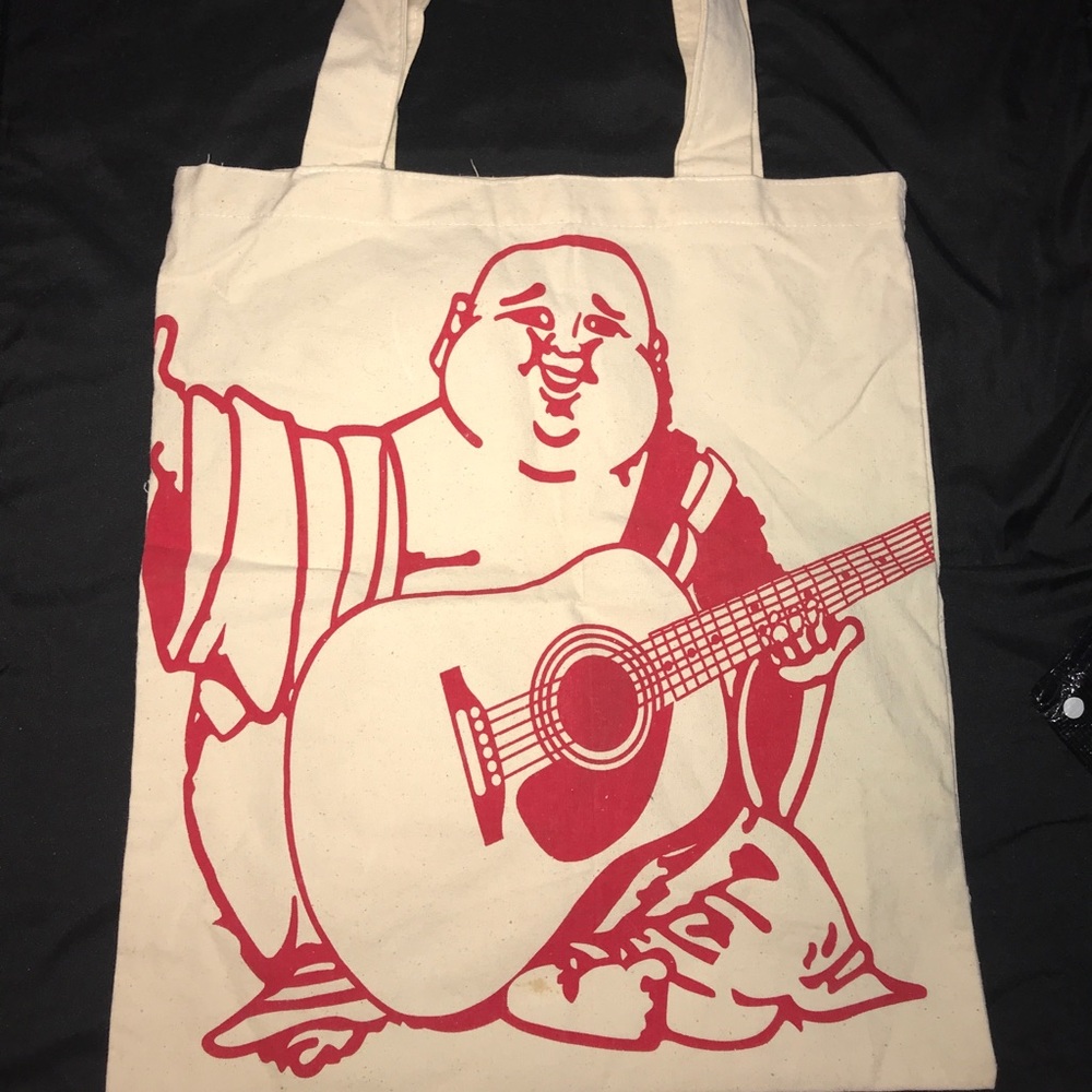 True Religion reusable canvas tote bag guitar